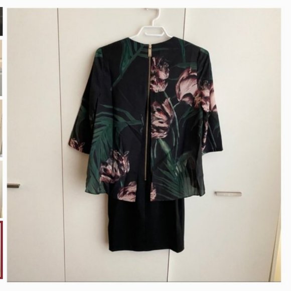 Ted Baker Palm Floral overhang tunic dress size 3 nwot - Picture 14 of 14